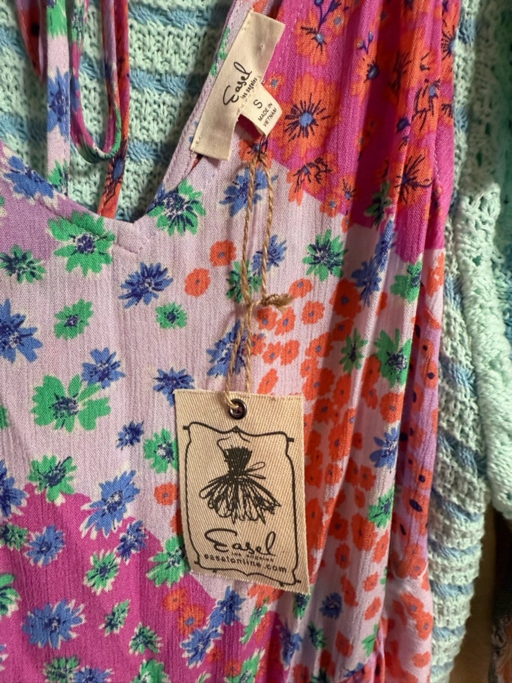 Easel Pink Patchwork Floral Maxi Dress - Picture 7 of 8